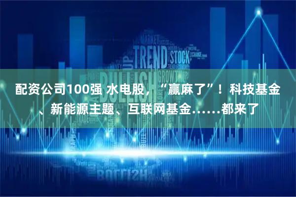 配资公司100强 水电股，“赢麻了”！科技基金、新能源主题、互联网基金……都来了